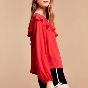 Aritzia Wilfred Morel Blouse in Flame Scarlet Size Medium M
